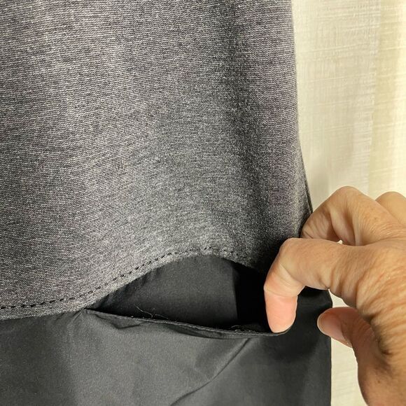 BCBGMAXAZRIA black grey mini dress pockets short sleeve shift style, size XS - Picture 13 of 16